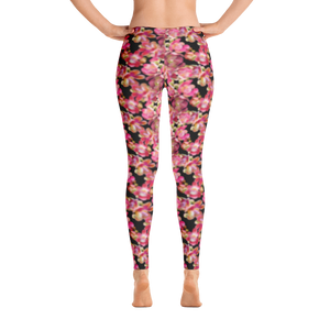 Cannonball Flower Leggings (Small Print-Black)