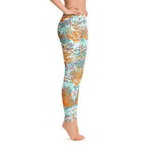 Coral Series 2 Leggings (White Mirror Print)