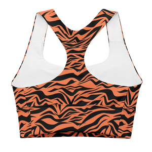 South China Tiger Striped Longline Sports Bra