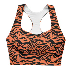 South China Tiger Striped Longline Sports Bra