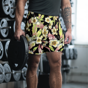 Franklin Flower Men's Recycled Athletic Shorts (Black)