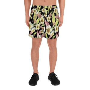 Franklin Flower Men's Recycled Athletic Shorts (Black)
