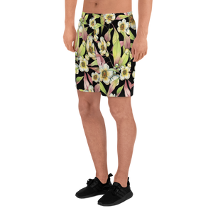 Franklin Flower Men's Recycled Athletic Shorts (Black)