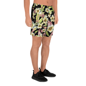 Franklin Flower Men's Recycled Athletic Shorts (Black)