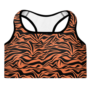 South China Tiger Striped Padded Sports Bra
