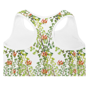 Ferntastic (White) Padded Sports Bra