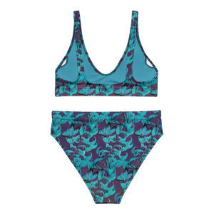 Jade Recycled High-waisted Bikini (Stained Glass-Purple Glow)