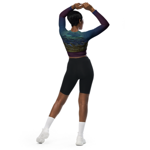 Safari Nights Recycled Long-sleeve Crop Top