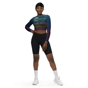 Safari Nights Recycled Long-sleeve Crop Top