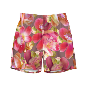 Cannonball Flower Men's Swim Trunks (Light Wood)