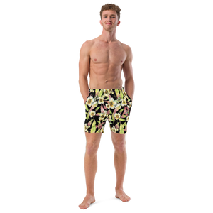 Franklin Flower Men's Swim Trunks (Black)