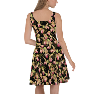 Rothschild Orchid Skater Dress (Black)