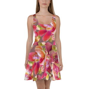 Cannonball Flower Skater Dress (Light Wood)