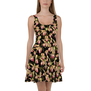 Rothschild Orchid Skater Dress (Black)