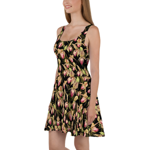 Rothschild Orchid Skater Dress (Black)