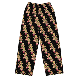 Rothschild Orchid Unisex Wide-leg Pants (Pattern Print)