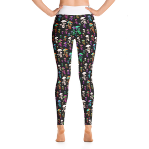 Fungus Among Us (White Waistband) Yoga Leggings