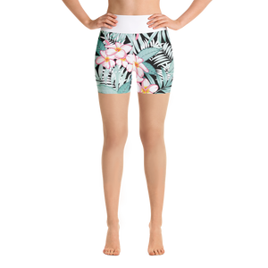 Plumeria Yoga Shorts