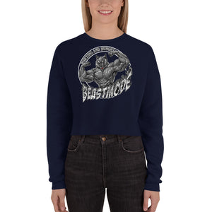 Beastmode (White) Women's Cropped Sweatshirt