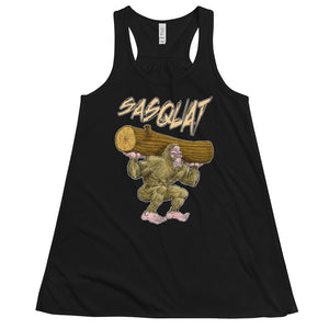 Sasquat Toon Women's Flowy Racerback Tank