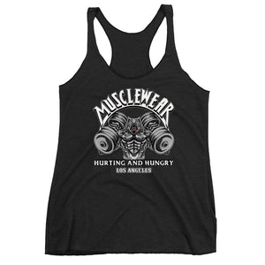 Musclewear LA (White) Women's Triblend Racerback Tank