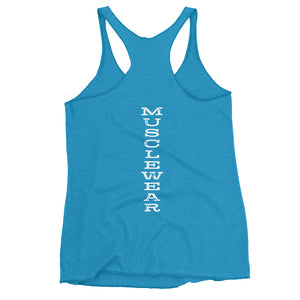 Beastmode (White) Women's Triblend Racerback Tank