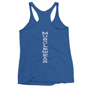 Beastmode (White) Women's Triblend Racerback Tank