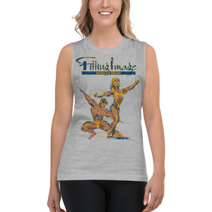 Fitting Image Couple Logo (Blue/Yellow) Unisex Muscle Shirt