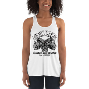 Musclewear LA (White) Women's Flowy Racerback Tank