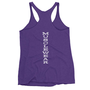 Beastmode (White) Women's Triblend Racerback Tank