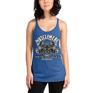 Musclewear LA (White) Women's Triblend Racerback Tank