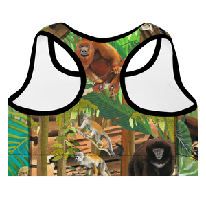 Rainforest Monkeys Padded Sports Bra