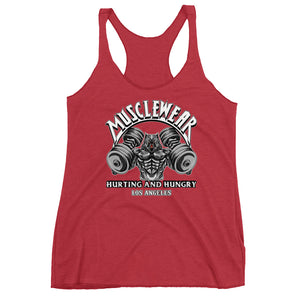Musclewear LA (White) Women's Triblend Racerback Tank