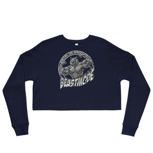 Beastmode (White) Women's Cropped Sweatshirt