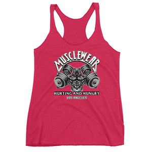 Musclewear LA (White) Women's Triblend Racerback Tank