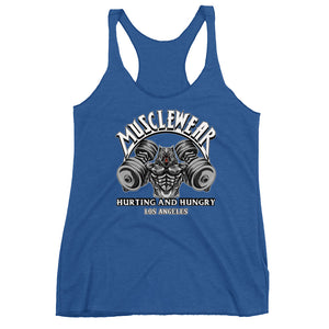 Musclewear LA (White) Women's Triblend Racerback Tank