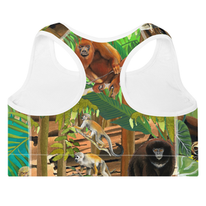 Rainforest Monkeys Padded Sports Bra