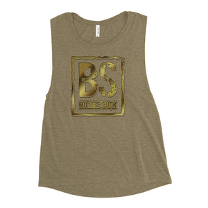Bullies Suck Golden Women's Muscle Tank