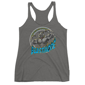 Beastmode (Blue) Women's Triblend Racerback Tank
