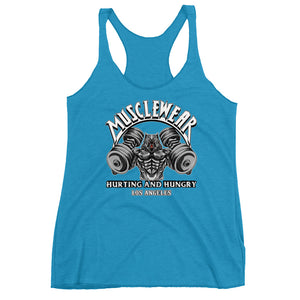Musclewear LA (White) Women's Triblend Racerback Tank