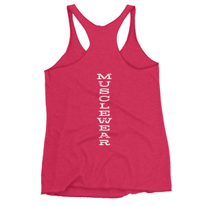 Beastmode (White) Women's Triblend Racerback Tank
