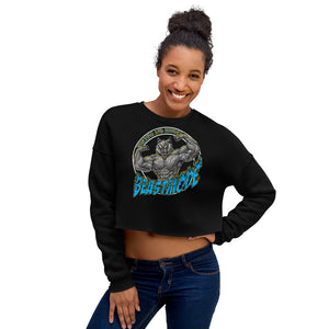 Beastmode (Blue) Women's Cropped Sweatshirt
