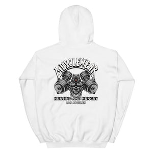 Musclewear LA (White) Unisex Heavyweight Hoodie