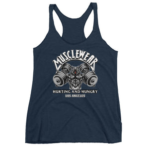 Musclewear LA (White) Women's Triblend Racerback Tank