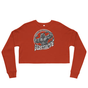 Beastmode (White) Women's Cropped Sweatshirt