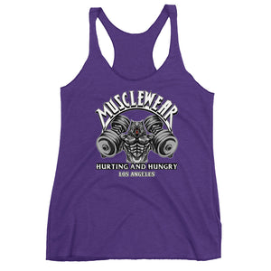 Musclewear LA (White) Women's Triblend Racerback Tank