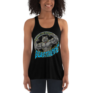 Beastmode (Blue) Women's Flowy Racerback Tank