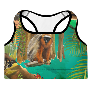 Rainforest Monkeys Padded Sports Bra