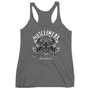 Musclewear LA (White) Women's Triblend Racerback Tank