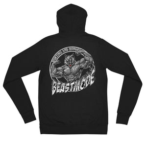 Beastmode (White) Lightweight Unisex Zip Hoodie